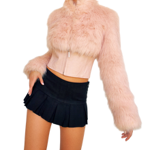 Load image into Gallery viewer, Baby Pink Leather & Faux Fur Jacket