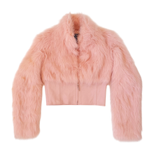 Load image into Gallery viewer, Baby Pink Leather & Faux Fur Jacket
