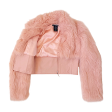 Load image into Gallery viewer, Baby Pink Leather & Faux Fur Jacket