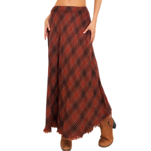 Load image into Gallery viewer, Frayed Plaid Maxi Skirt