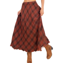 Load image into Gallery viewer, Frayed Plaid Maxi Skirt