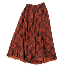 Load image into Gallery viewer, Frayed Plaid Maxi Skirt