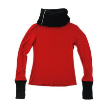 Load image into Gallery viewer, French Vintage Red & Black Turtleneck Top