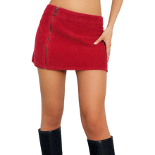 Load image into Gallery viewer, Corduroy Zip Up Mini Skirt
