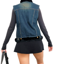 Load image into Gallery viewer, Denim & Rabbit Fur Vest