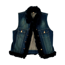 Load image into Gallery viewer, Denim & Rabbit Fur Vest