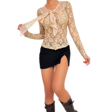 Load image into Gallery viewer, Sheer Creamy Lace Top