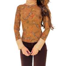 Load image into Gallery viewer, French Vintage Graphic Mesh Top
