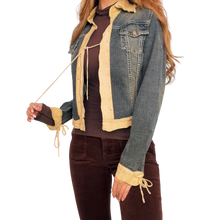 Load image into Gallery viewer, Vakko Suede Trim Denim Jacket