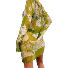 Load image into Gallery viewer, Sheer Silk Lime Green Mini Dress