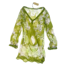 Load image into Gallery viewer, Sheer Silk Lime Green Mini Dress