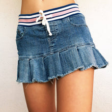 Load image into Gallery viewer, Sporty Pleated Denim Mini Skirt