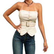 Load image into Gallery viewer, Bebe Pinstriped Corset Top