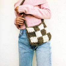 Load image into Gallery viewer, Checkered Baby Hand Knit Bag by Carolannie Crochet