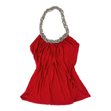 Load image into Gallery viewer, Cherry Red Chain Halter Top