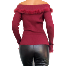 Load image into Gallery viewer, Furry Burgundy Silk Knit Top