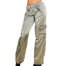 Load image into Gallery viewer, Z. Cavaricci Olive Satin Cargo Pants