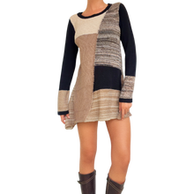 Load image into Gallery viewer, Patchwork Knit Mini Dress