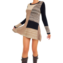 Load image into Gallery viewer, Patchwork Knit Mini Dress