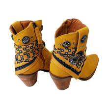 Load image into Gallery viewer, Dingo Mustard Yellow Suede Bandana Boots