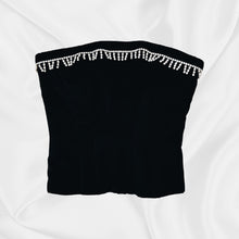 Load image into Gallery viewer, Vintage Black Rhinestone Corset Top