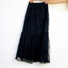 Load image into Gallery viewer, 90s Lacy Black Tiered Skirt