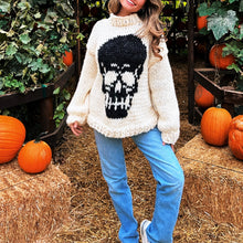 Load image into Gallery viewer, Cozy Skull Sweater by Carolannie Crochet