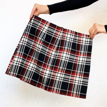 Load image into Gallery viewer, Vintage Plaid Lace Up Mini Skirt