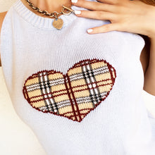 Load image into Gallery viewer, Hand Stitched Plaid Heart Top