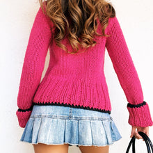 Load image into Gallery viewer, Hand Stitched Black Cherry Turtleneck Sweater