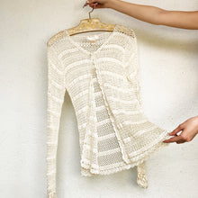 Load image into Gallery viewer, Vintage Creamy Crochet Cardigan