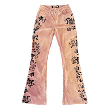 Load image into Gallery viewer, Bebe Velvet Floral Flare Pants