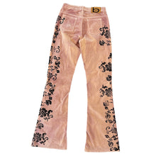Load image into Gallery viewer, Bebe Velvet Floral Flare Pants