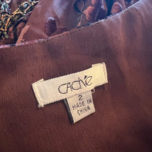 Load image into Gallery viewer, Caché Brown Beaded Mini Dress