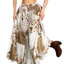 Load image into Gallery viewer, Vintage Floral Patchwork Skirt