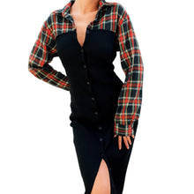 Load image into Gallery viewer, 90s Plaid Flannel Midi Dress