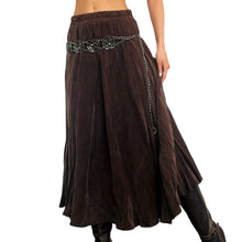 Load image into Gallery viewer, Vintage Flowy Brown Midi Skirt