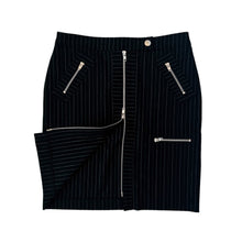 Load image into Gallery viewer, Bebe Pinstriped Double Zip Skirt