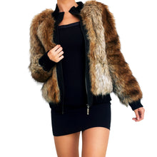 Load image into Gallery viewer, Faux Fur Zip Up Jacket