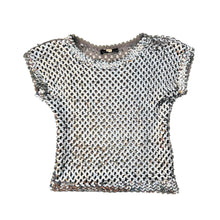 Load image into Gallery viewer, Vintage Silver Sequin Knit Top