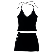 Load image into Gallery viewer, 90s Black Rhinestone Two Piece Set