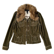 Load image into Gallery viewer, Army Green Furry Corduroy Jacket