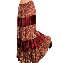 Load image into Gallery viewer, Vintage Velvety Tiered Maxi Skirt