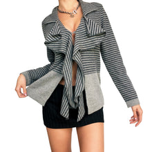 Load image into Gallery viewer, Striped Cashmere Ruffle Cardi