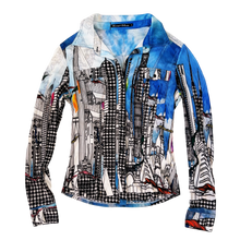 Load image into Gallery viewer, French Vintage Mesh Cityscape Blouse