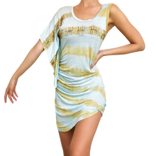 Load image into Gallery viewer, Beaded Asymmetrical Mini Dress