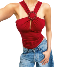 Load image into Gallery viewer, Deep Red Keyhole Top