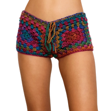 Load image into Gallery viewer, Boho Rainbow Crochet Shorts