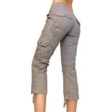 Load image into Gallery viewer, Embellished Taupe Capris