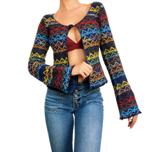 Load image into Gallery viewer, 90s Colorful Knit Cardigan